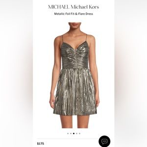 Michael Kors Metallic Foil Fit-&-Flare Dress